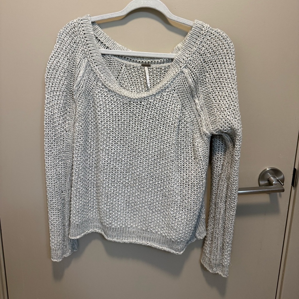 Free People open weave sweater size medium, grey